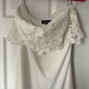 Lulus white lace gown